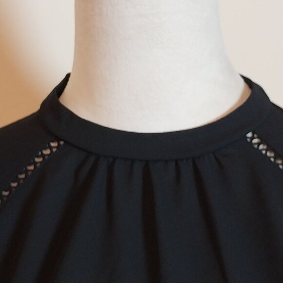 EXPRESS SIZE M BLACK ROUND NECK LONG SLEEVE BLOUSE - Picture 7 of 11